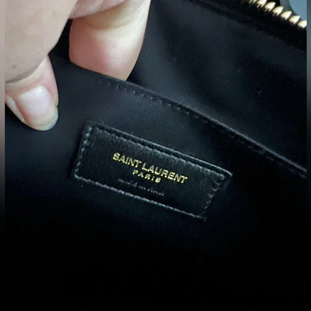 NEW in box. YSL Saint Laurent Black Croc embossed matte leather clutch bag - Picture 5 of 13